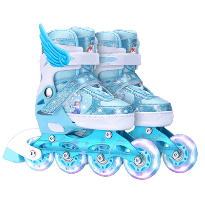 迪士尼儿童闪光轮大小可调轮滑鞋