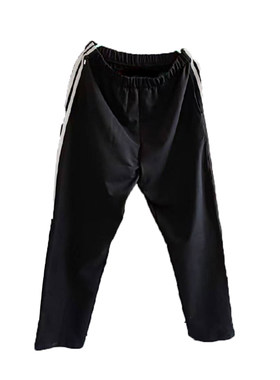 黑色直口上两道反光杠男女校服裤