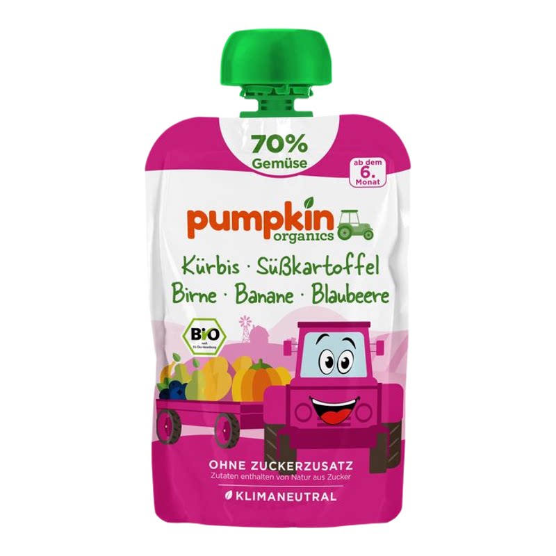 PUMPKIN南瓜番薯梨香蕉蓝莓蔬果蓉100克6个月+宝宝营养辅食果蔬蓉