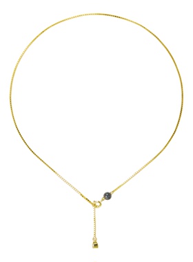 岂翡石来运转糯种翡翠单珠盒子925银镀K金项链-深乌鸡OS