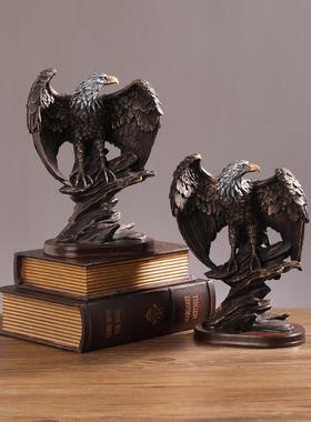 创意雄鹰老鹰摆件轻奢高档酒柜家居书房桌面办公室客厅玄关装饰品