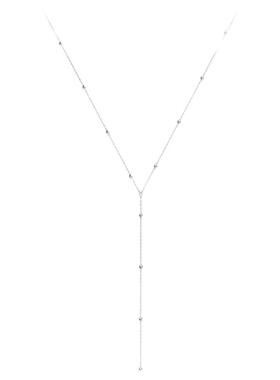 S925纯银满天星Y字流苏项链