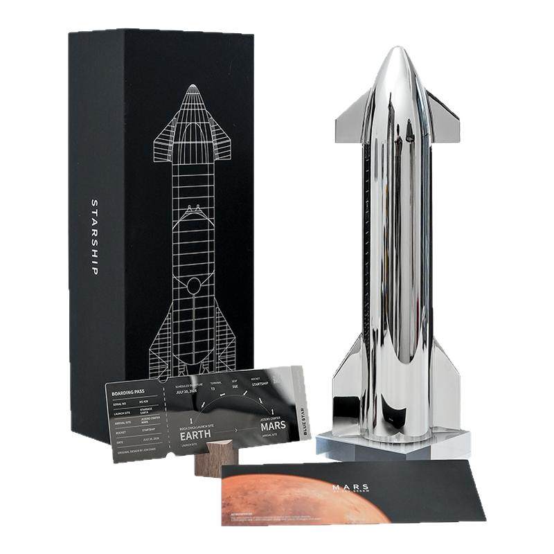 SpaceX星舰模型304不锈钢工艺品马斯克Starship火箭摆件高级礼物