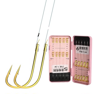 超短子线双钩成品鱼钩绑好正品土鲮鲫鱼梅州钓法溪流专用海夕袖钩
