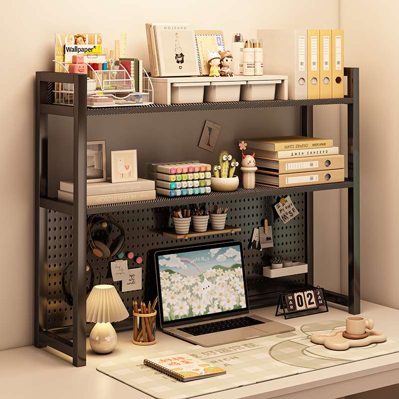书架放桌面卧室办公室桌上多层客厅置物架小型架子收纳洞洞板书桌