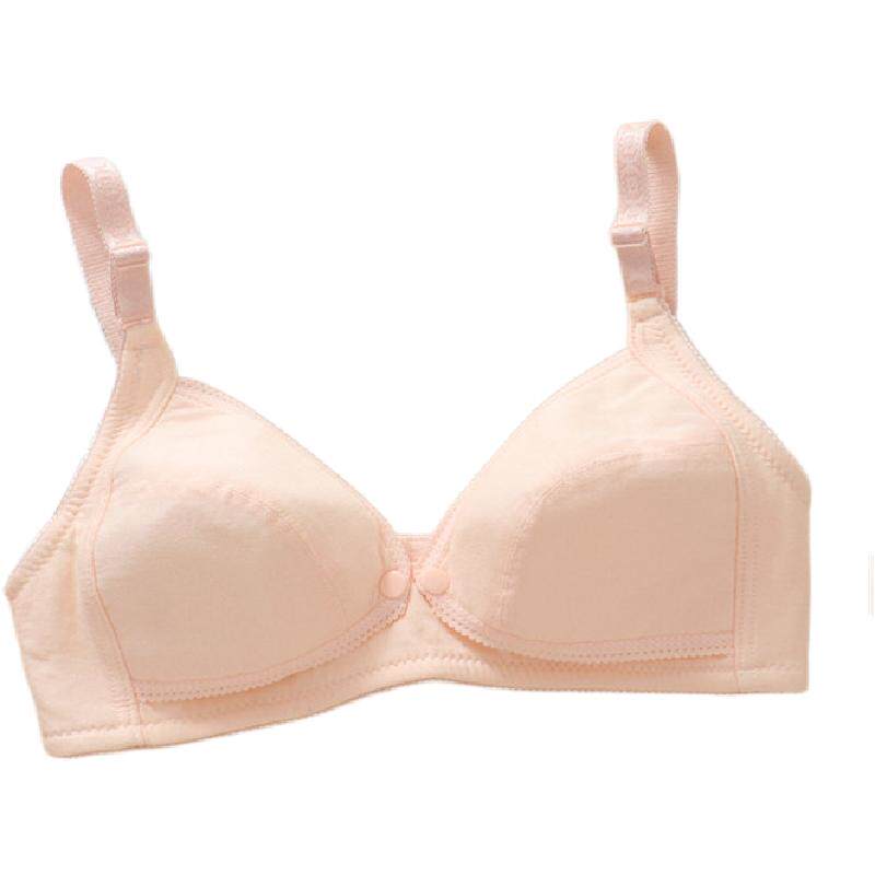 加大码前开口式薄款无海绵哺乳文胸无海绵纯棉喂奶孕妇内衣女胖mm