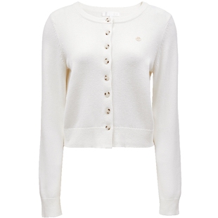 ONLY2026春季新款学院风简约舒适圆领短款开衫针织衫女|12513B010