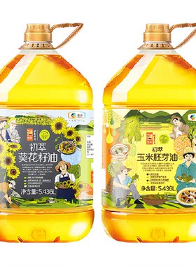中粮初萃玉米葵花油5.436L*2桶