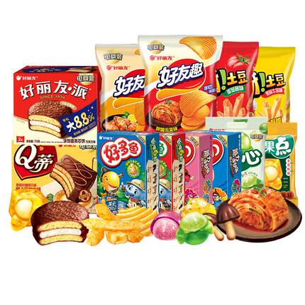 【38任选10】好丽友巧克力味派好友趣呀土豆果心软糖薯愿片零食