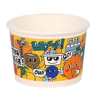 厚切炒酸奶碗杯子圆形刨冰专用碗水果捞冰粥桶商用打包盒带盖定制