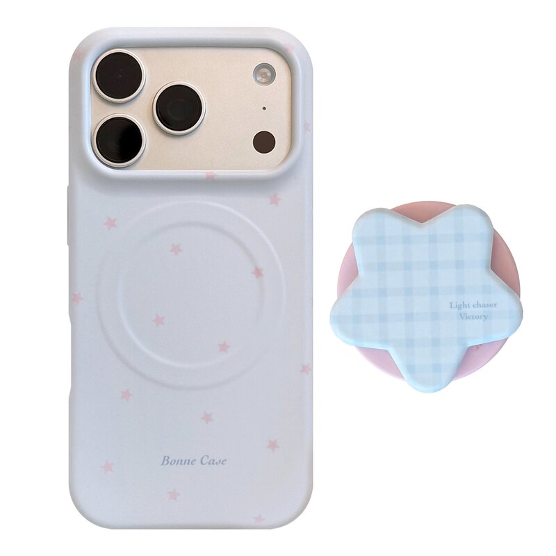 清新蓝磁吸支架iPhone手机壳