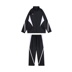 准者出场服套装秋季新款无帽立领外套直筒长裤针织训练比赛运动服