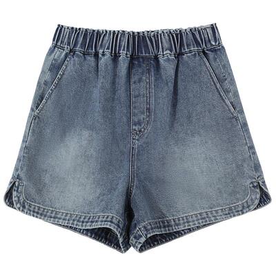 谜底牛仔短裤女2025夏季新品百搭日常宽松A型直筒裤子252MK0625