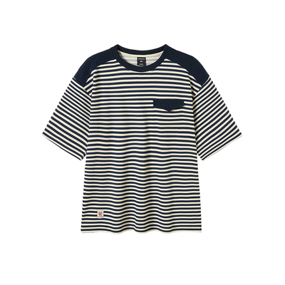 韦恩泽维尔大码海军风弹力T恤