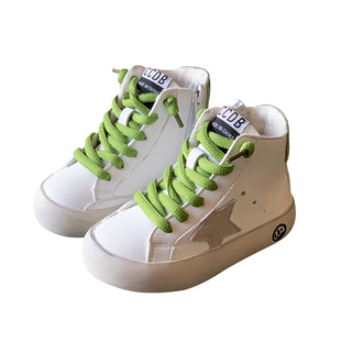 清仓不换冬季儿童高帮板鞋男女童加绒星星小脏鞋宝宝保暖棉鞋