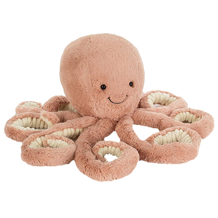 英国jellycat章鱼公仔 柔软八爪鱼毛绒玩偶 ODELL OCTOPUS 正品