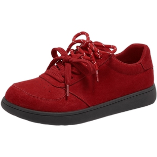 骆驼女鞋2026早春新款休闲板鞋新年红色鞋子厚底运动休闲鞋单鞋