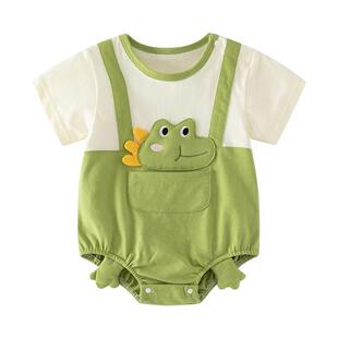 夏季婴幼儿衣服包屁衣新生儿小孩男宝宝小月龄连体衣薄款纯棉夏天