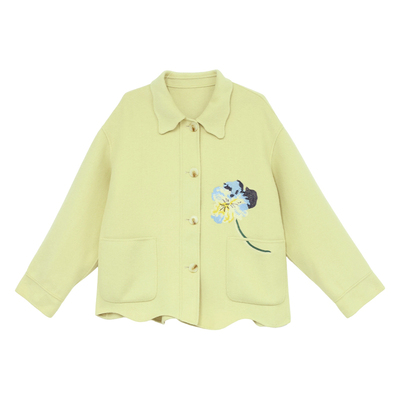 it'real瑞尔冬季新款简约气质不规则毛呢外套女