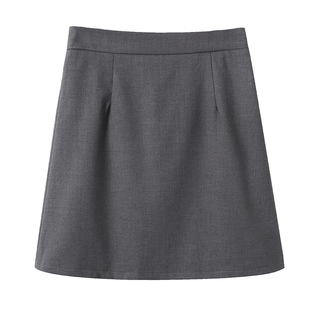松紧腰a字裙夏天薄款大码深灰色正装半身裙橡筋西装短裙夏季薄款