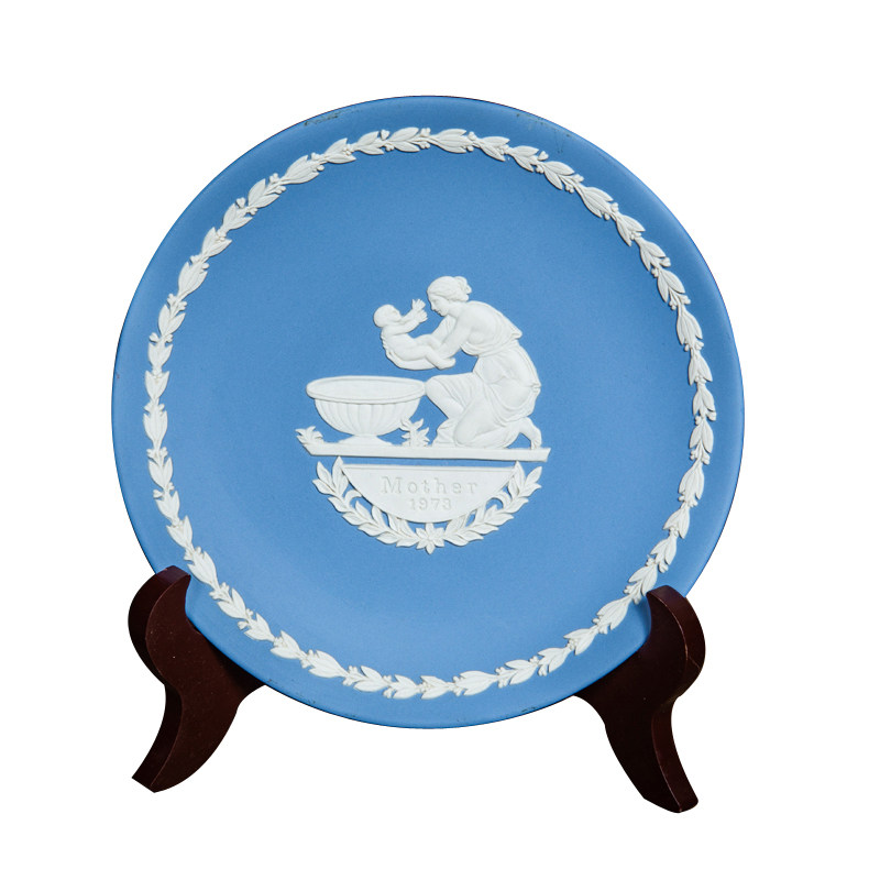 田园风wedgwood碧玉圣诞中古挂盘