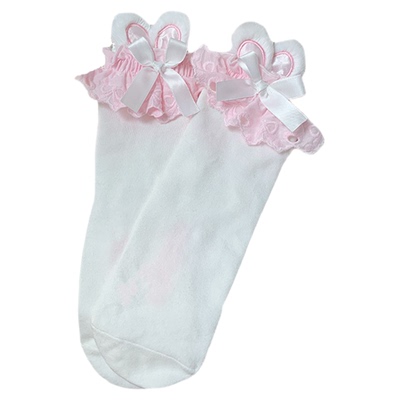 roji原创Lolita大花边兔耳袜子