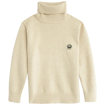 精梳棉线毛衣男女童百搭高领秋冬