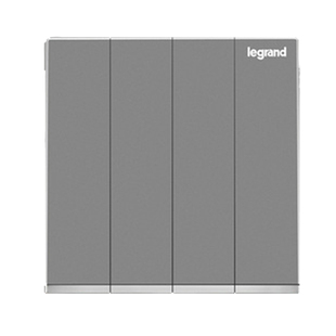 罗格朗逸景深沙银四键干接点自复位开关四位智能家居面板86型暗装