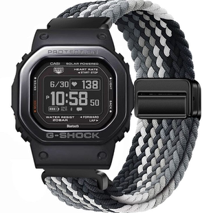 适用卡西欧G-SHOCK小方块DW-H5600手表带dwh5600磁吸编织透气腕带