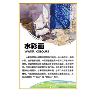 美术课程体系墙面布置装饰少儿画室书法培训中心艺术走廊挂图壁画
