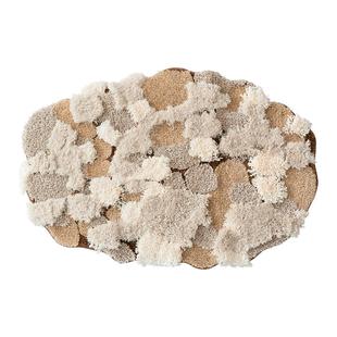 不规则地毯卧室床边毯衣帽间梳妆台地垫ins风高级焦糖色毛绒耐脏