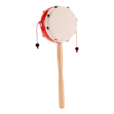 欧麦尔拨浪鼓早教木质羊皮手摇鼓