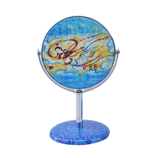 敦煌飞天藻井小台镜化妆镜桌面镜文创旅游纪念品可爱小圆镜礼物