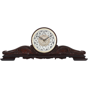 枫叶钟表新中式家用实木报时座钟复古创意时钟客厅装饰石英钟摆件