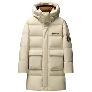 【王一博明星同款】鸭鸭紫钻系列羽绒服男女冬中长款连帽鸭绒外套