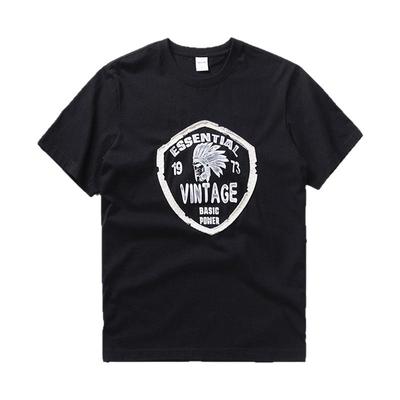 美式高克重宽松纯棉贴布印花t恤