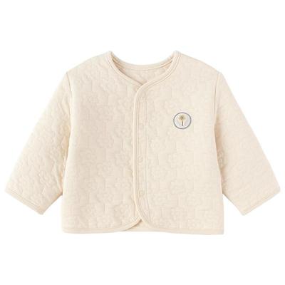 babylove婴幼儿薄夹棉外套秋冬季纯棉保暖上衣女宝宝时尚洋气开衫