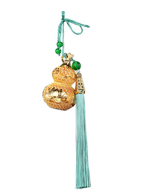 黄铜镂空花丝葫芦摆件福禄挂饰