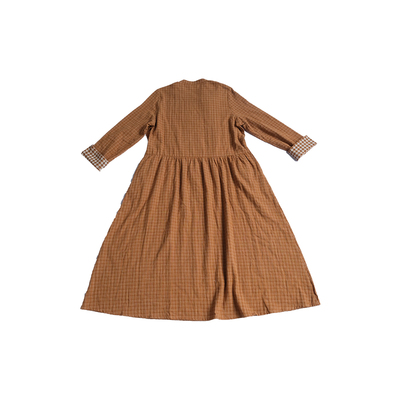 远家改良斜襟格子旗袍