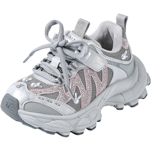 安奈儿女童老爹鞋2025新款冬季加绒二棉女孩中大童儿童鞋子运动鞋