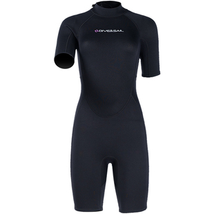 DIVE&SAIL潜水服男短款连体游泳衣防嗮浮潜冲浪服水母衣1.5MM女款