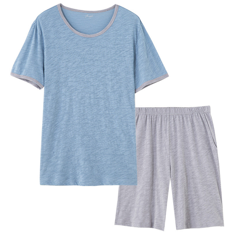 顶瓜瓜短袖全棉男士情侣家居服夏
