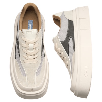 GONGJI厚底德训鞋2026春季新款方头增高鞋子男女同款百搭小众板鞋