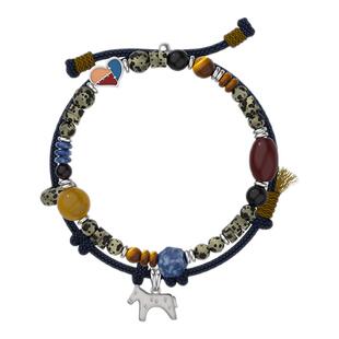 【马踏钱程】GOOGMO可调节编织绳斑点石手链小众设计小马配饰手饰