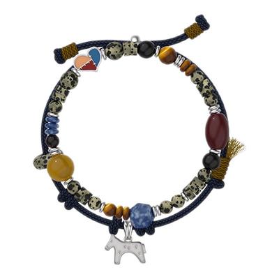 【马踏钱程】GOOGMO可调节编织绳斑点石手链小众设计小马配饰手饰