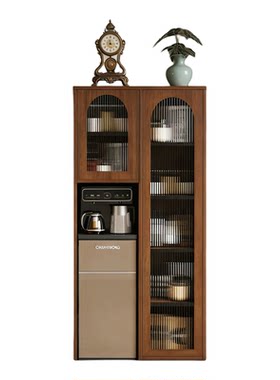 中古风靠墙一体餐边柜茶壶杯具