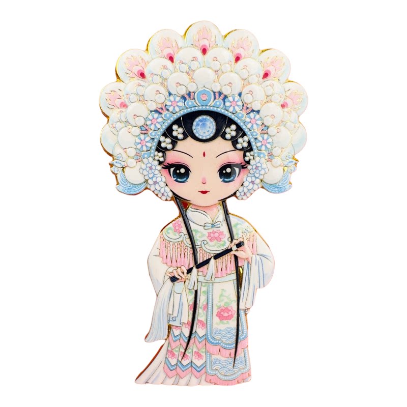 金属戏曲人物冰箱贴京剧脸谱文创纪念品磁贴穆桂英关羽杨贵妃磁吸