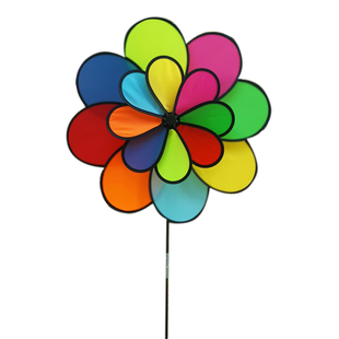 大风车厂家直销户外活动双层布艺七彩向日葵儿童卡通地摊玩具包邮