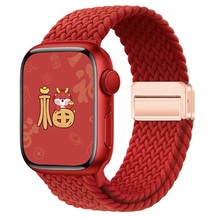 新款尼龙编织磁吸适用S11苹果手表带s10表带AppleWatch9iwatch手表s8代S7弹力SE腕带S6高级5男女42mm运动智能