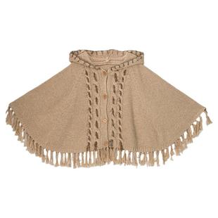 森女部落原创纯色复古甜美宽松斗篷流苏毛衣外套毛针织衫春秋穿搭